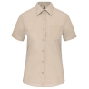 Chemise Popeline Polycoton Manches Courtes Femme Beige Kariban