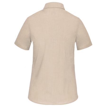 Chemise Popeline Polycoton Manches Courtes Femme Beige Kariban – vue 2