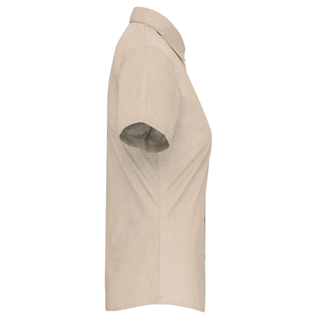 Chemise Popeline Polycoton Manches Courtes Femme Beige Kariban – vue 3