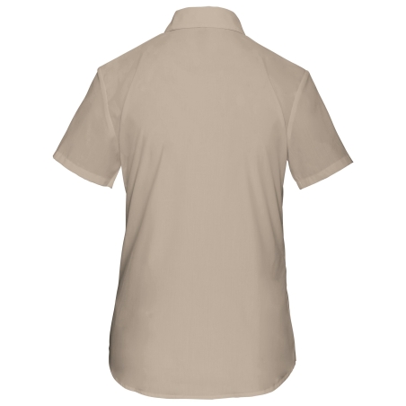 Chemise Popeline Polycoton Manches Courtes Femme Beige Kariban – vue 2
