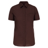 Chemise Popeline Polycoton Manches Courtes Femme Marron Kariban