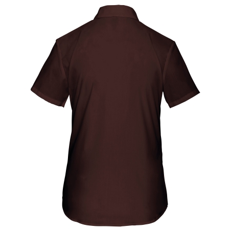 Chemise Popeline Polycoton Manches Courtes Femme Marron Kariban – vue 2