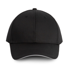 Casquette 6 panneaux sandwich contrasté Noir/Argent WK. Designed To Work