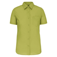 Chemise popeline polycoton manches courtes femme vert lime Kariban