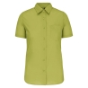 Chemise popeline polycoton manches courtes femme vert lime Kariban