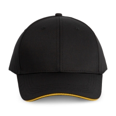 Casquette 6 panneaux sandwich contrasté Noir/Jaune WK. Designed To Work