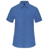 Chemise Popeline Polycoton Manches Courtes Femme Bleue Kariban