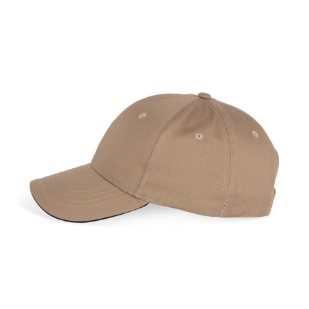 Casquette 6 panneaux sandwich contrasté Marron WK. Designed To Work – vue 3
