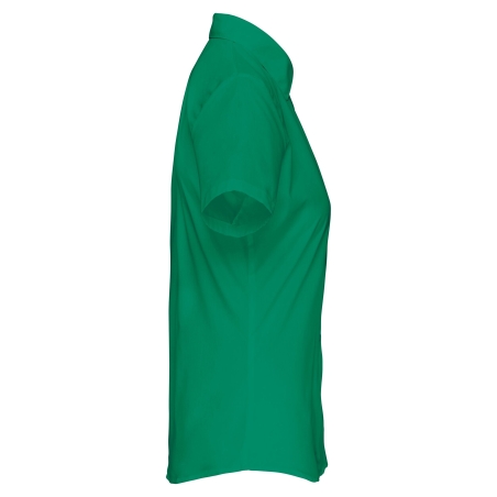 Chemise Popeline Polycoton Manches Courtes Femme Vert Kariban – vue 3