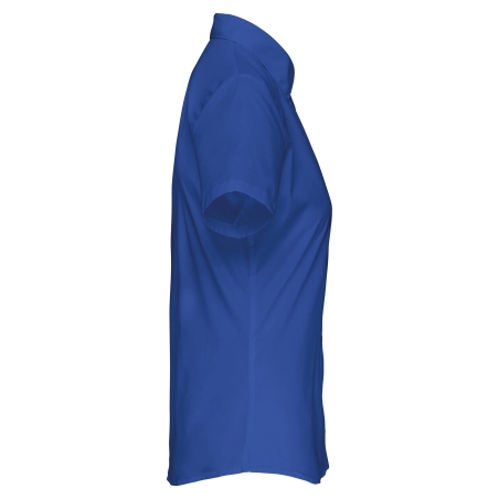 Chemise Popeline Polycoton Manches Courtes Femme Bleue Kariban – vue 3