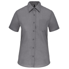 Chemise Popeline Polycoton Manches Courtes Femme Gris Kariban