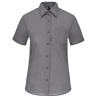 Chemise Popeline Polycoton Manches Courtes Femme Gris Kariban