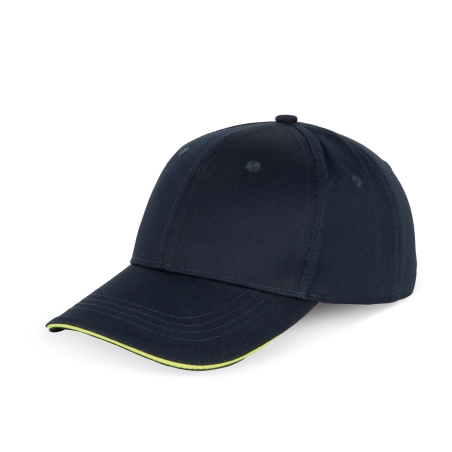 Casquette 6 panneaux sandwich contrastée Marine - WK. Designed To Work – vue 4