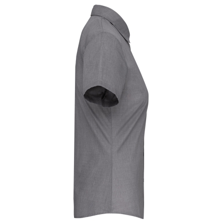 Chemise Popeline Polycoton Manches Courtes Femme Gris Kariban – vue 3