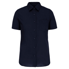 Chemise Popeline Polycoton Manches Courtes Femme Marine Kariban