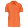 Chemise Popeline Polycoton Manches Courtes Femme Orange Kariban