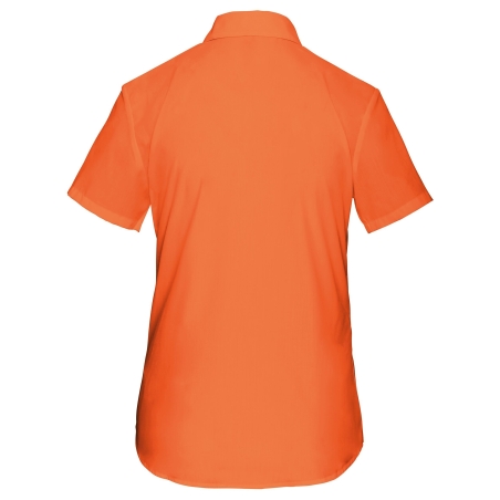 Chemise Popeline Polycoton Manches Courtes Femme Orange Kariban – vue 2