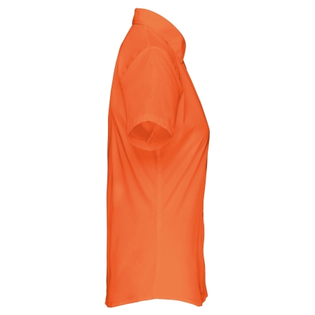 Chemise Popeline Polycoton Manches Courtes Femme Orange Kariban – vue 3
