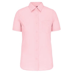 Chemise Popeline Polycoton Manches Courtes Rose Kariban Femme