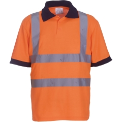 Polo manches courtes haute visibilité Orange Yoko