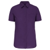 Chemise Popeline Polycoton Manches Courtes Violet Femme Kariban