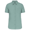 Chemise Popeline Polycoton Manches Courtes Femme Vert Kariban