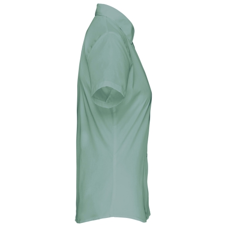 Chemise Popeline Polycoton Manches Courtes Femme Vert Kariban – vue 3