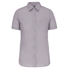 Chemise Popeline Polycoton Manches Courtes Femme Gris Kariban
