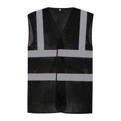 Gilet haute visibilité maille ajourée noir Yoko – Cat. 2