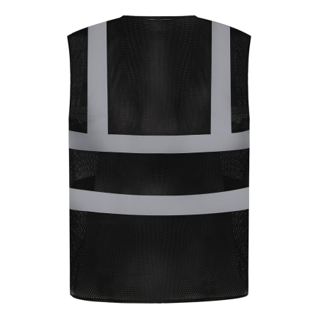 Gilet haute visibilité maille ajourée noir Yoko – Cat. 2 – vue 2