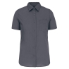 Chemise popeline polycoton manches courtes femme grise Kariban