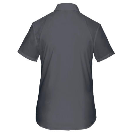 Chemise popeline polycoton manches courtes femme grise Kariban – vue 2