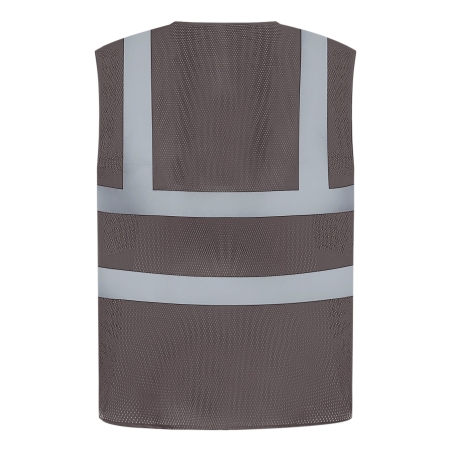 Gilet haute visibilité maille ajourée Gris – Yoko – vue 2