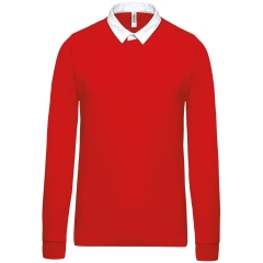 Polo Rugby Kariban Rouge – 280 g/m² Coton Peigné