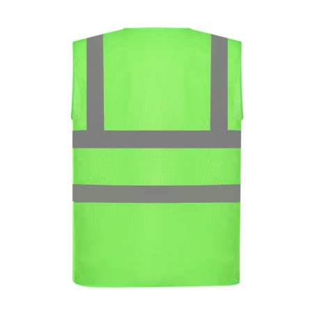 Gilet haute visibilité maille ajourée Vert lime – Yoko – vue 2