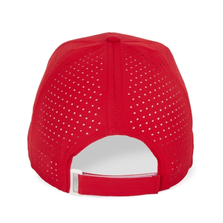 Casquette 6 panneaux perforée Rouge K-up – Personnalisable – vue 2