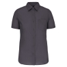 Chemise Popeline Polycoton Manches Courtes Femme Gris Kariban