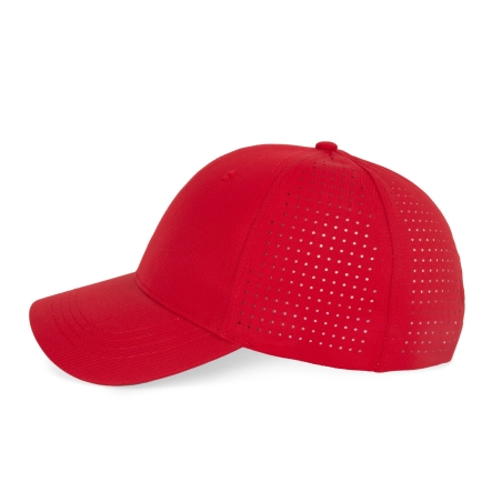 Casquette 6 panneaux perforée Rouge K-up – Personnalisable – vue 3