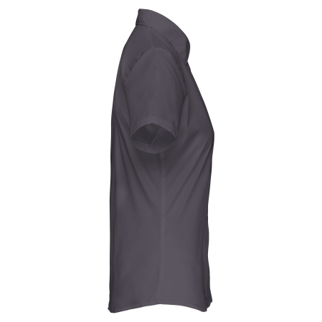 Chemise Popeline Polycoton Manches Courtes Femme Gris Kariban – vue 3