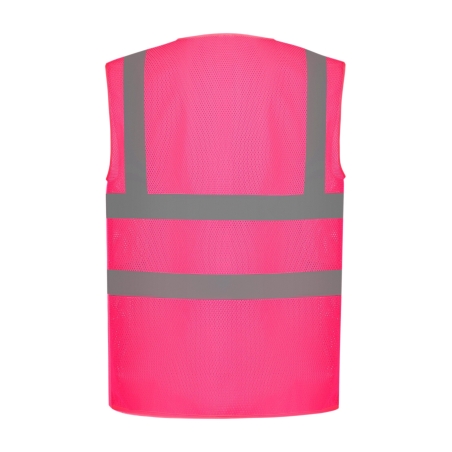 Gilet haute visibilité maille ajourée Rose – Yoko – vue 2
