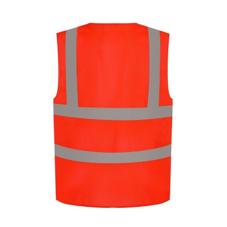 Gilet haute visibilité maille ajourée Rouge Yoko – vue 2