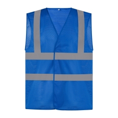 Gilet haute visibilité maille ajourée Bleu Royal – Yoko