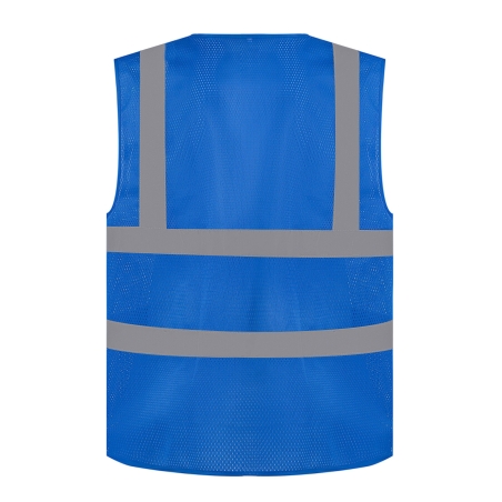 Gilet haute visibilité maille ajourée Bleu Royal – Yoko – vue 2