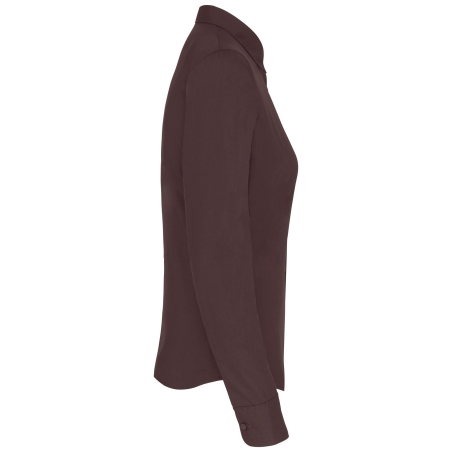 Chemise popeline polycoton femme marron – Kariban – vue 3