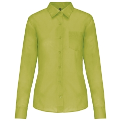 Chemise popeline polycoton femme vert lime Kariban