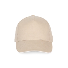 Casquette 5 panneaux sandwich contrasté Beige/Blanc K-up