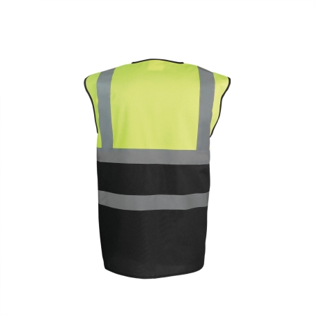 Gilet haute visibilité bicolore Jaune/Noir Yoko – EN ISO 20471 – vue 2