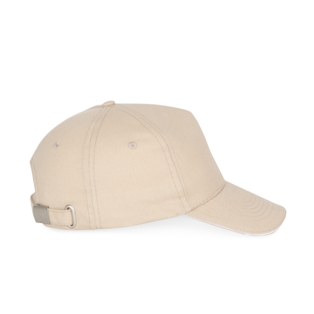 Casquette 5 panneaux sandwich contrasté Beige/Blanc K-up – vue 3