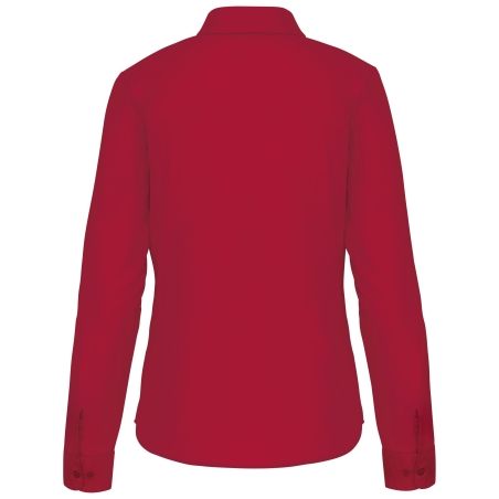 Chemise popeline polycoton femme rouge Kariban – coupe droite – vue 2