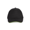 Casquette 5 panneaux sandwich contrasté Noir/Lime K-up